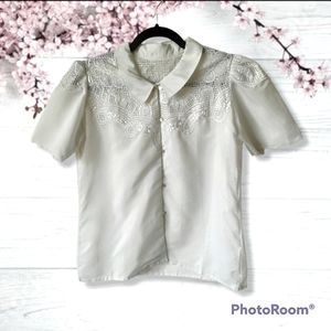 Vintage Embroidered Short Sleeve Top